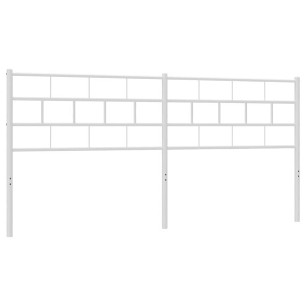 vidaXL Tête de lit métal blanc 180 cm