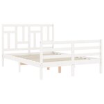 vidaXL Cadre de lit avec tête de lit blanc 120x200 cm bois massif