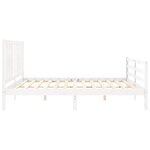 vidaXL Cadre de lit avec tête de lit blanc 200x200 cm bois massif