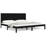 vidaXL Cadre de lit Noir Bois de pin massif 200x200 cm