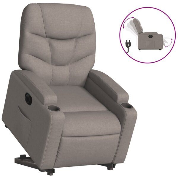 vidaXL Fauteuil inclinable électrique taupe tissu