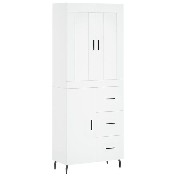 vidaXL Buffet haut Blanc 69 5x34x180 cm Bois d'ingénierie