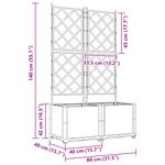 vidaXL Jardinière avec treillis 2 Pièces Marron 80x40x143 cm