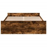 vidaXL Cadre de lit à tiroirs chêne fumé 135x190 cm bois d'ingénierie