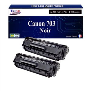 T3AZUR - 2x Toners compatibles avec Canon FX10 / FX9 / 703 pour Canon LBP-2900 LBP-2900B LBP-3000 Noir - 2 000p
