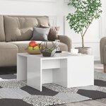 vidaXL Tables basses 4 Pièces blanc brillant 33x33x33cm bois d'ingénierie
