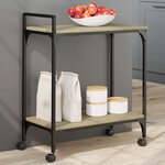 vidaXL Chariot de cuisine chêne sonoma 60 5x31x72 5 cm bois ingénierie