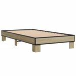 vidaXL Cadre de lit chêne sonoma 90x200 cm bois d'ingénierie et métal