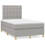 vidaXL Sommier à lattes de lit et matelas gris clair 120x190 cm tissu
