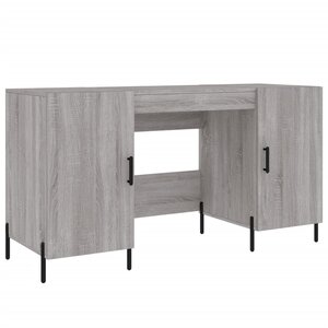 Bureau table poste de travail meuble d'ordinateur informatique étude sonoma 140 x 50 x 75 cm bois d'ingénierie gris 02_0023956