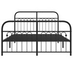 vidaXL Cadre de lit métal avec tête de lit/pied de lit noir 140x190 cm