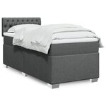 vidaXL Sommier à lattes de lit avec matelas Gris foncé 100x200cm Tissu