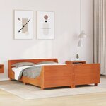 vidaXL Cadre de lit sans matelas cire marron 120x200cm bois pin massif