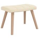 vidaXL Chaise à bascule avec tabouret Crème Tissu