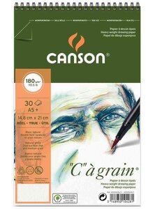 Album spiralé de papier dessin 'C' à grain, A5 30 feuilles CANSON