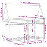 vidaXL Lit superposé avec toit blanc 90x190 cm bois massif de pin