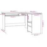 vidaXL Bureau d'angle en forme de L Chêne sonoma Bois d'ingénierie