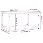 vidaXL Table basse Chêne marron 80x50x40 cm Bois d'ingénierie et fer