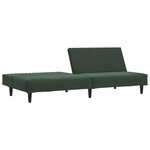 vidaXL Canapé-lit à 2 places vert foncé velours