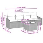 vidaXL Ensemble de 5 Canapés de Jardin avec Coussins Beige en Poly Rattan