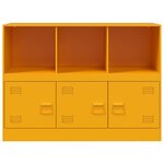 vidaXL Buffet jaune moutarde 99x39x73 cm acier