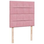 vidaXL Sommier à lattes de lit avec matelas Rose 90x190 cm Velours