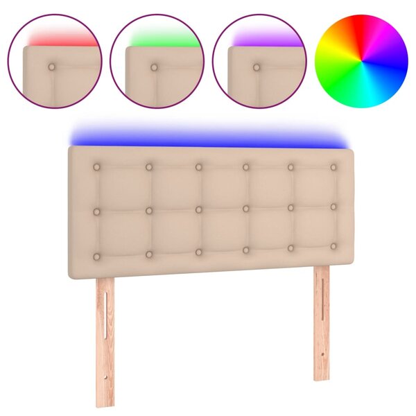 vidaXL Tête de lit à LED Cappuccino 80x5x78/88 cm Similicuir