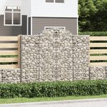 vidaXL Paniers à gabions arqués 14 Pièces 200x50x160/180 cm Fer galvanisé