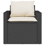 vidaXL Salon de jardin 4 Pièces avec coussins noir résine tressée