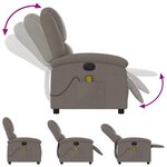 vidaXL Fauteuil de massage inclinable électrique Taupe Tissu