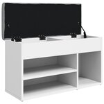 vidaXL Banc à chaussures blanc 82x32x45 5 cm bois d'ingénierie