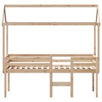 vidaXL Lit haut avec toit 90x190 cm bois de pin massif