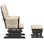 vidaXL Chaise berçante avec repose-pied Blanc crème Tissu