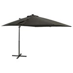vidaXL Parasol déporté avec mât et lumières LED Anthracite 250 cm