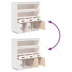 vidaXL Buffet haut Blanc 100x40x108 5 cm Bois massif de pin