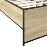 vidaXL Cadre de lit chêne sonoma 100x200 cm bois d'ingénierie et métal