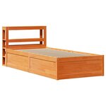 vidaXL Cadre de lit avec tête de lit cire marron 90x190 cm bois de pin