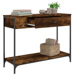 vidaXL Table console chêne fumé 100x34 5x75 cm bois d'ingénierie