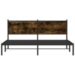 vidaXL Cadre de lit en métal sans matelas chêne fumé 180x200 cm
