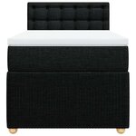 vidaXL Sommier à lattes de lit avec matelas Noir 90x200 cm Tissu