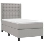 vidaXL Sommier à lattes de lit matelas LED Gris clair 90x190cm Tissu
