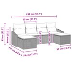 vidaXL Ensemble de canapé de jardin 6 pièces avec coussins en beige poly rotin