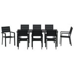 vidaXL Ensemble de salle à manger de jardin 9 pièces HDPE noir