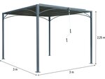 Pergola bioclimatique "Perla" - 3 x 3 m - Gris