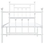 vidaXL Cadre de lit métal avec tête de lit/pied de lit blanc 75x190 cm