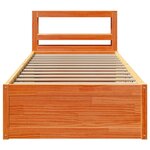 vidaXL Cadre de lit avec tête de lit cire marron 90x190 cm bois de pin