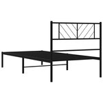vidaXL Cadre de lit métal avec tête de lit noir 107x203 cm