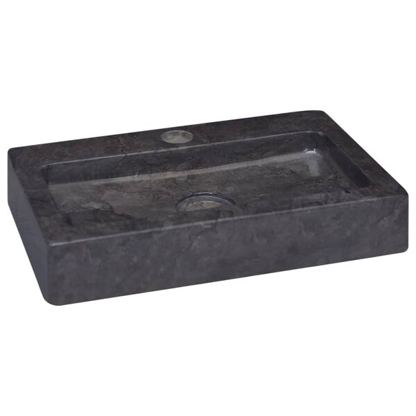 vidaXL Lavabo mural noir 38x24x6 5 cm marbre