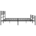 vidaXL Cadre de lit métal avec tête de lit/pied de lit noir 183x213 cm