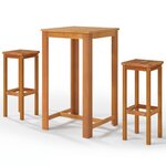 vidaXL Ensemble de bar de jardin 3 Pièces Bois d'acacia solide